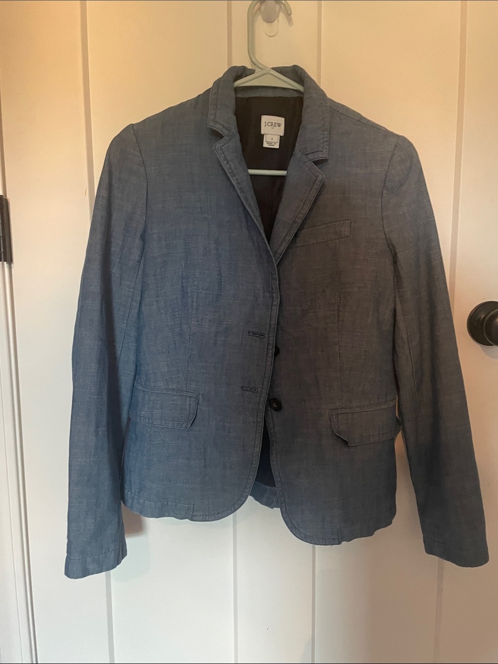 J. Crew Chambray Blue Linen-Blend Blazer